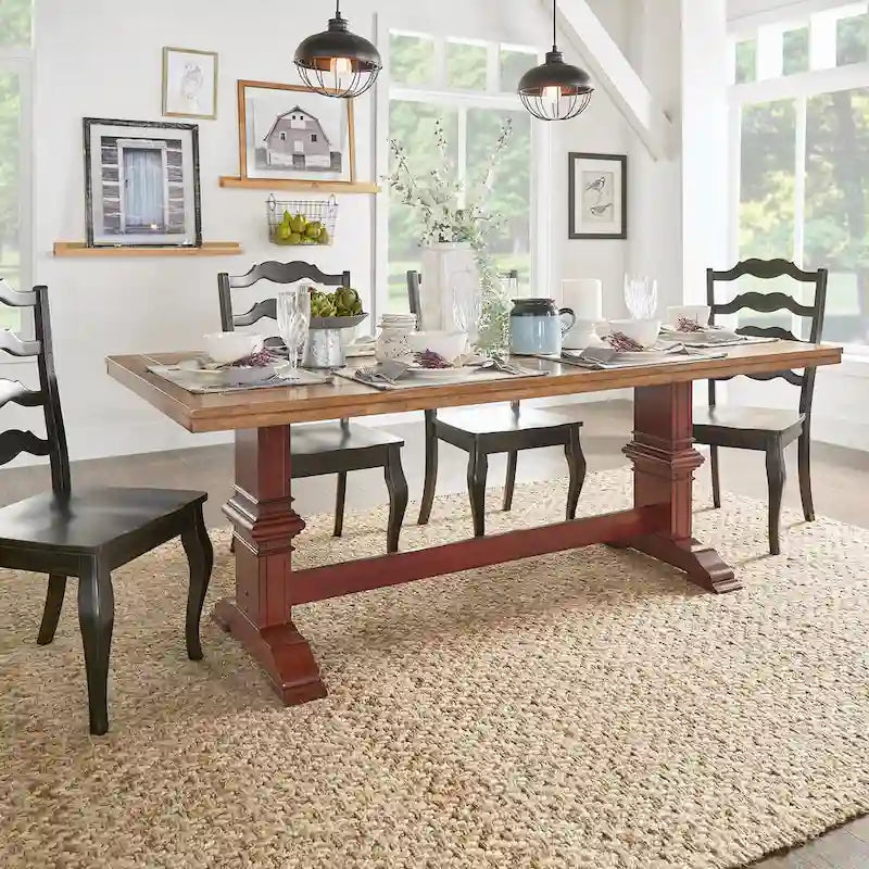 Eleanor Two-tone Solid Wood Top Dining Table by iNSPIRE Q Classic