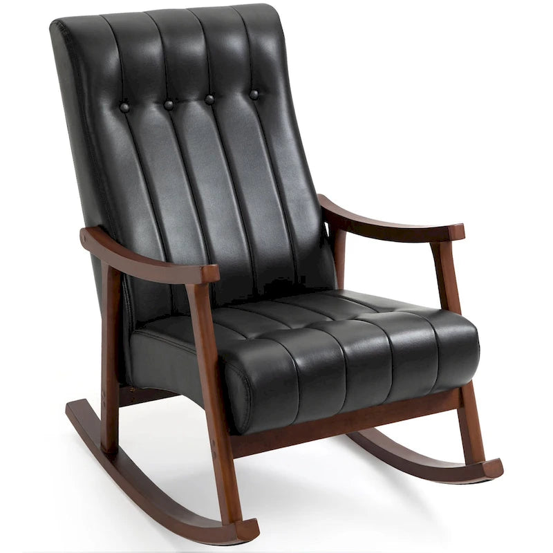 AVAWING Upholstered Rocking Chair ModernHighBackArmchair