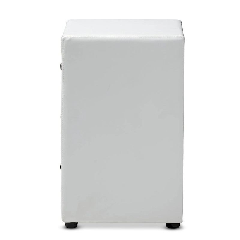 Contemporary Upholstered 3-Drawer Nightstand by Baxton Studio