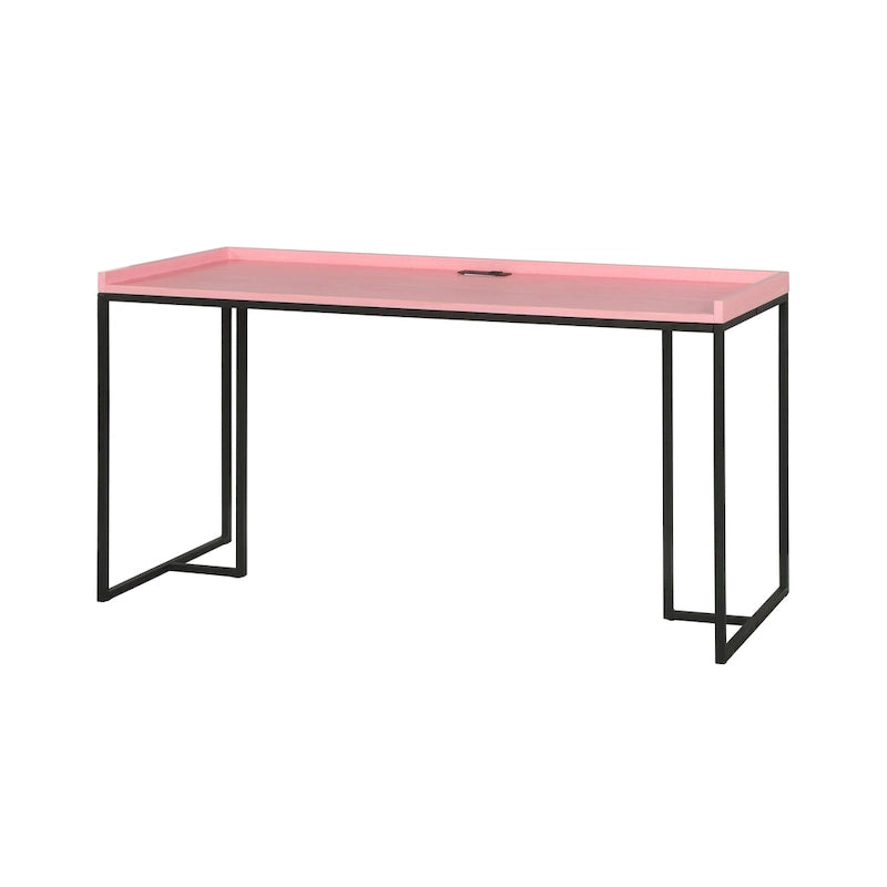 Industrial 59-Inch Metal Computer Desk with USB Ports & Cable Management