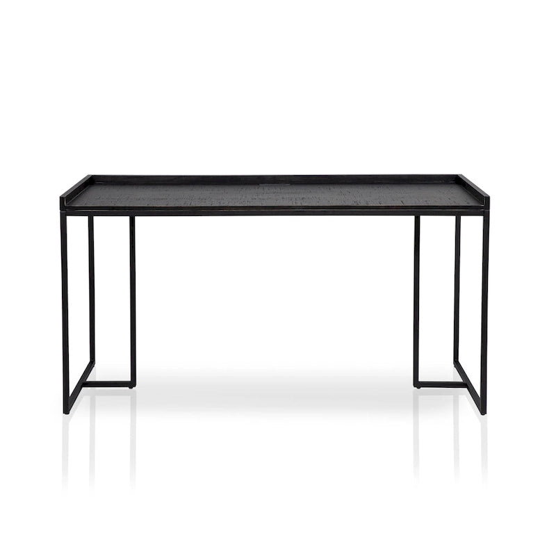 Industrial 59-Inch Metal Computer Desk with USB Ports & Cable Management