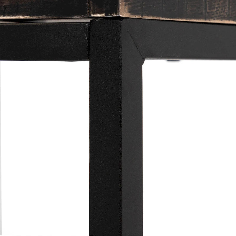 Industrial 59-Inch Metal Computer Desk with USB Ports & Cable Management