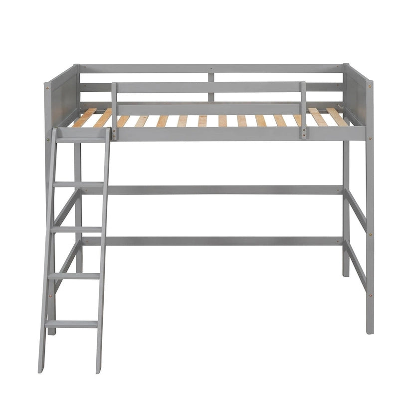 Solid Wood Twin Size Loft Bed with Ladder & Space-Saving Design