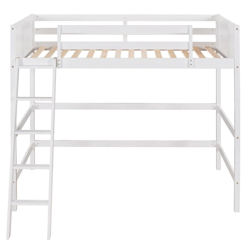 Solid Wood Twin Size Loft Bed with Ladder & Space-Saving Design