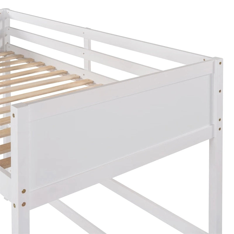 Solid Wood Twin Size Loft Bed with Ladder & Space-Saving Design