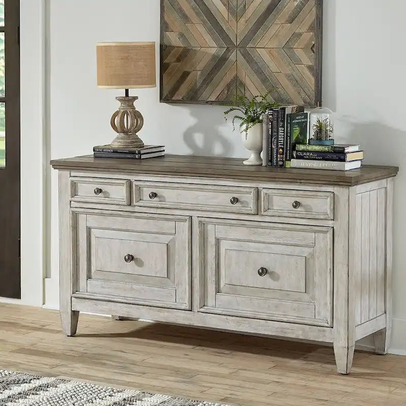Heartland Antique White Tobacco Credenza