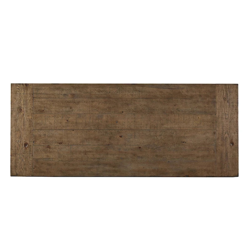Rustic Reclaimed Wood Trestle Dining Table with Artisan Craftsmanship