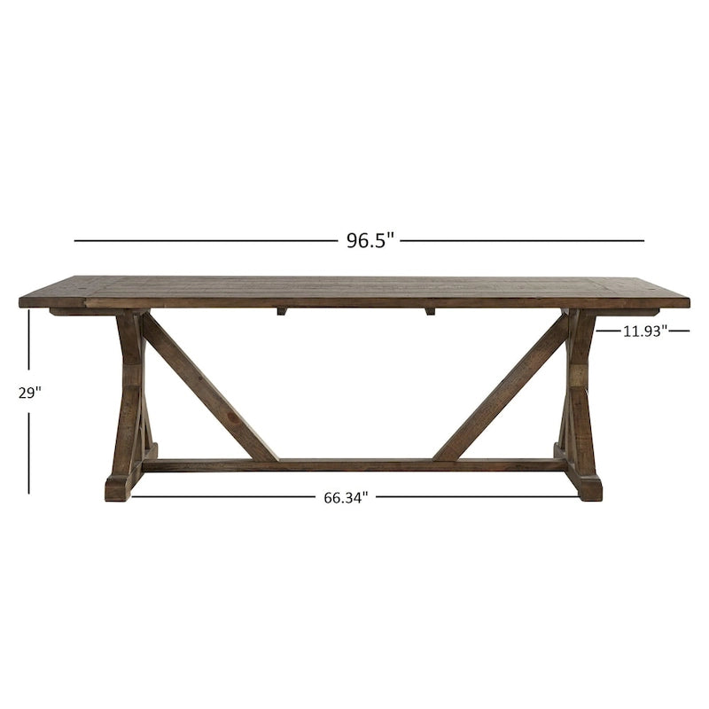 Rustic Reclaimed Wood Trestle Dining Table with Artisan Craftsmanship