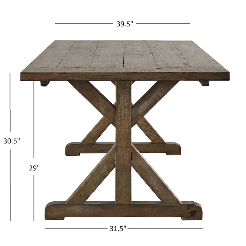 Rustic Reclaimed Wood Trestle Dining Table with Artisan Craftsmanship