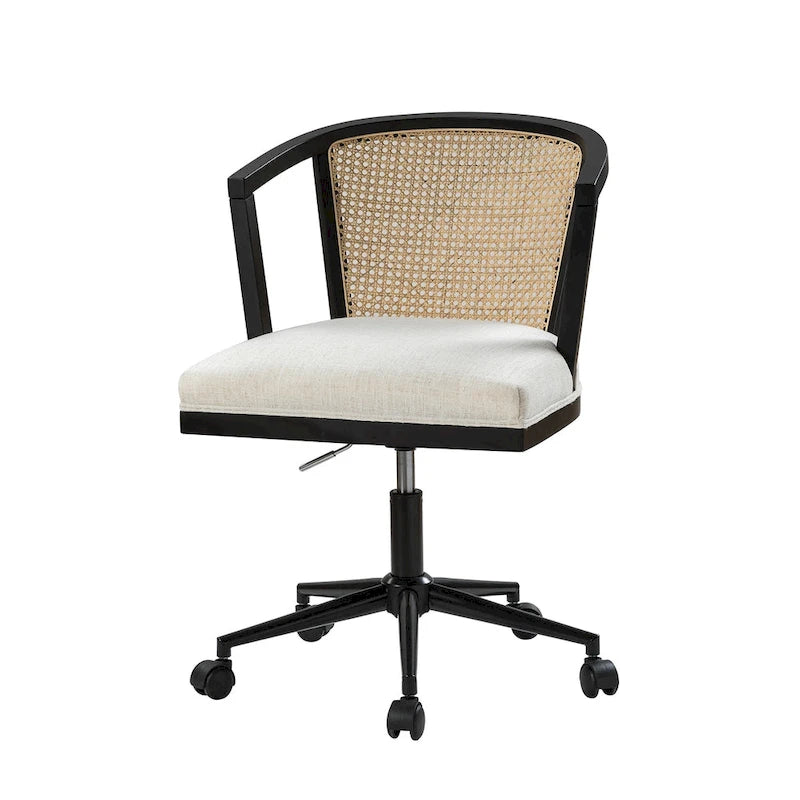 Ingrid Modern Rattan Swivel Height Adjustment Office Chair by HULALA HOME