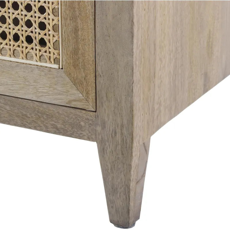 Mile Wood and Rattan Media Console