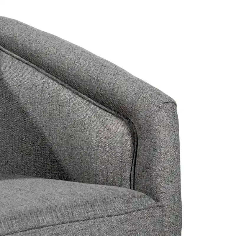 Traditional Club Style Upholstered Accent Chair with 360 Swivel Metal Base