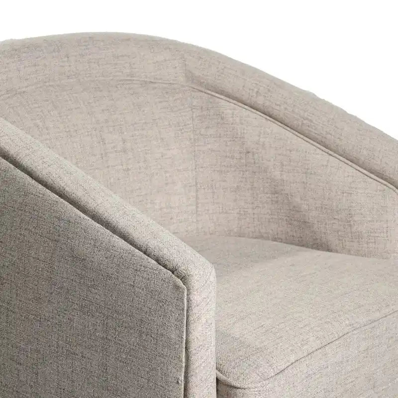 Traditional Club Style Upholstered Accent Chair with 360 Swivel Metal Base