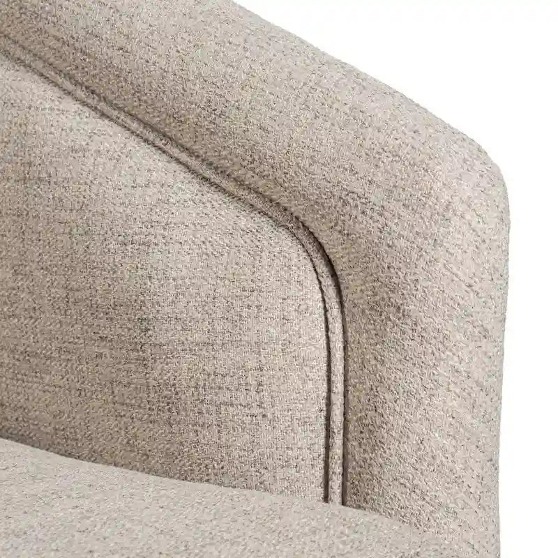 Traditional Club Style Upholstered Accent Chair with 360 Swivel Metal Base