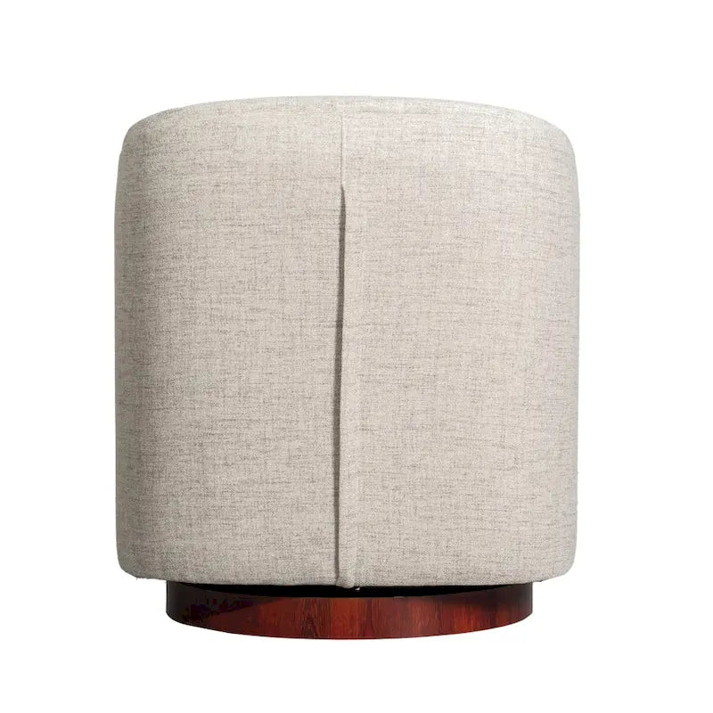 Traditional Club Style Upholstered Accent Chair with 360 Swivel Metal Base