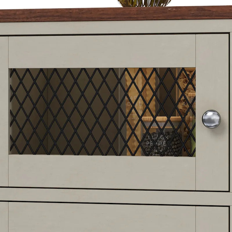 Farmhouse Buffet Cabinet with 2 Drawers & Storage Sideboard for Kitchen Dining Room