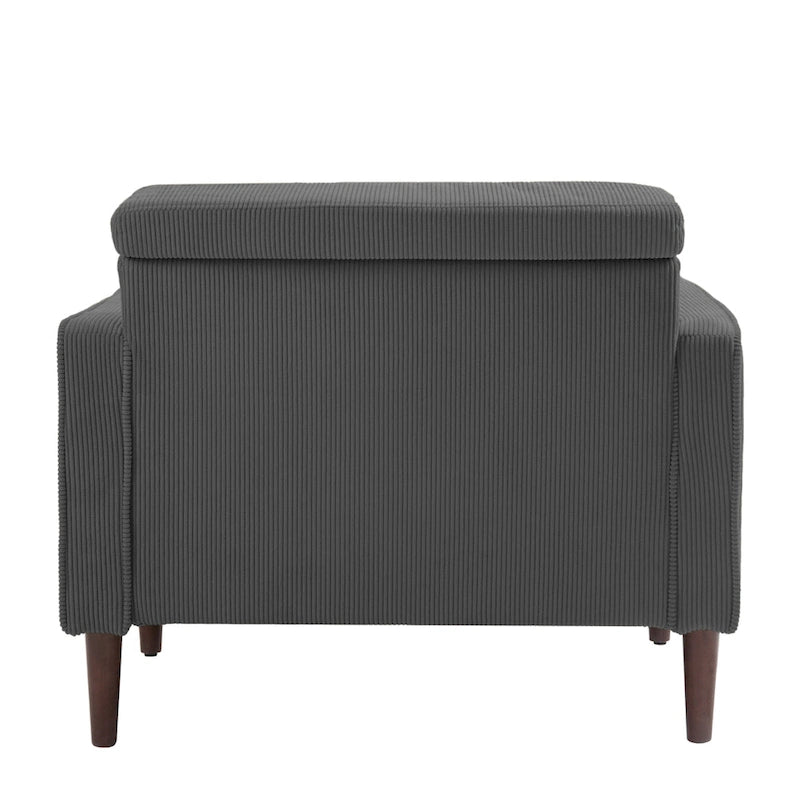 Aronas Modern Corduroy Wide Accent Chair with Pillows