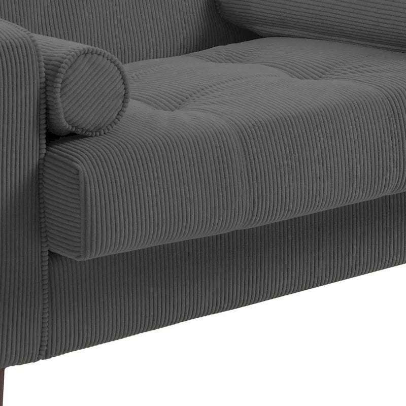Aronas Modern Corduroy Wide Accent Chair with Pillows