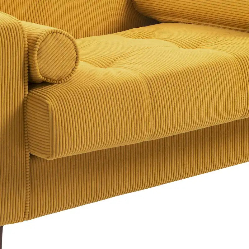Aronas Modern Corduroy Wide Accent Chair with Pillows