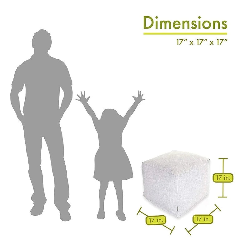 Indoor Ottoman Pouf Cube with Soft Upholstery & Versatile Living Room Design
