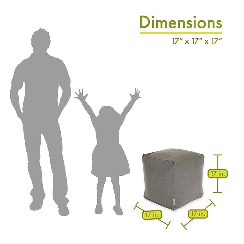Indoor Ottoman Pouf Cube with Soft Upholstery & Versatile Living Room Design