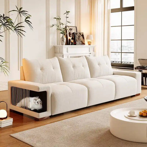 89 Modern Couch With Waterproof and cat scratch resistant fabric
