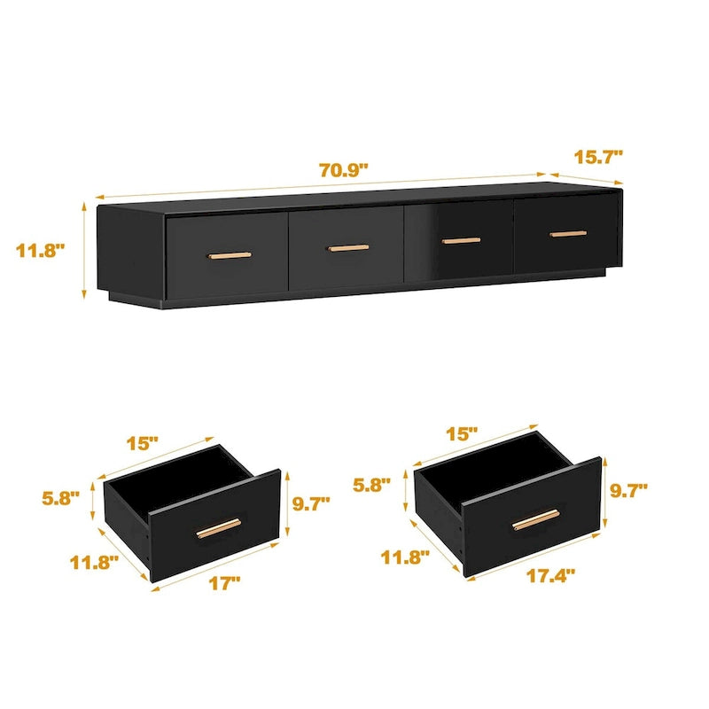 Your Space Our Sleek Floating Entertainment Unit Style Meets Function - 70.9