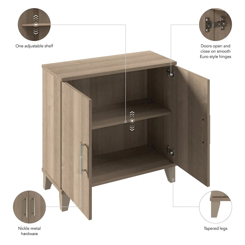 Somerset Small Storage Cabinet with Doors & Shelves by Bush Furniture