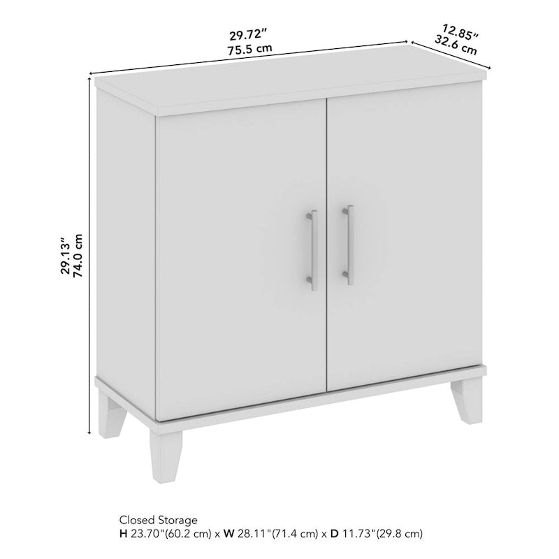 Small Storage Cabinet with Doors & Shelves, Adjustable Interior & Wall-Mountable