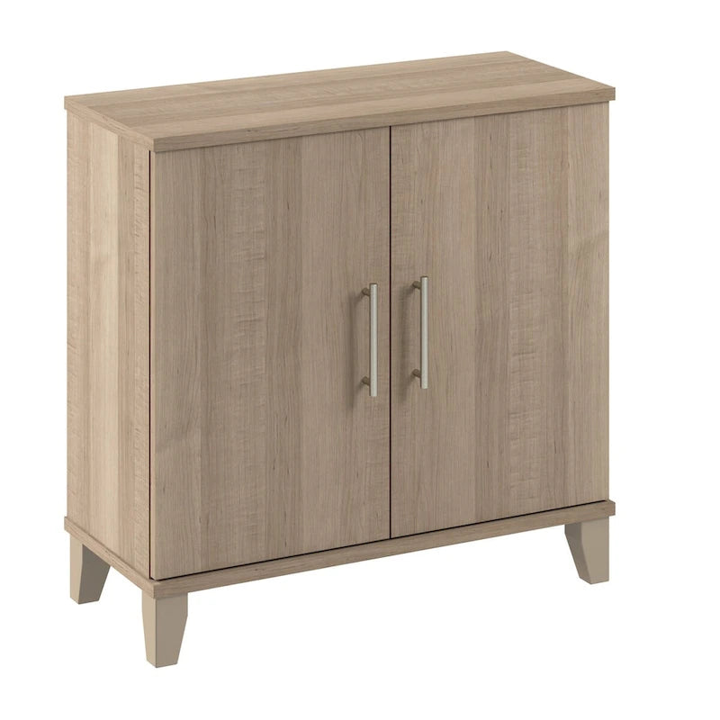 Small Storage Cabinet with Doors & Shelves, Adjustable Interior & Wall-Mountable