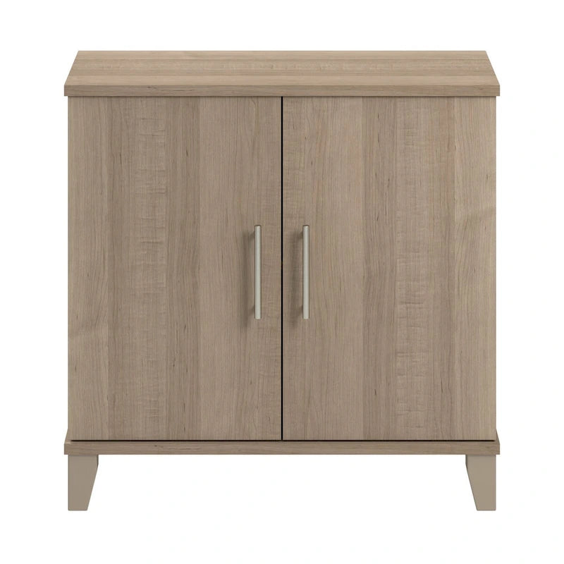 Small Storage Cabinet with Doors & Shelves, Adjustable Interior & Wall-Mountable