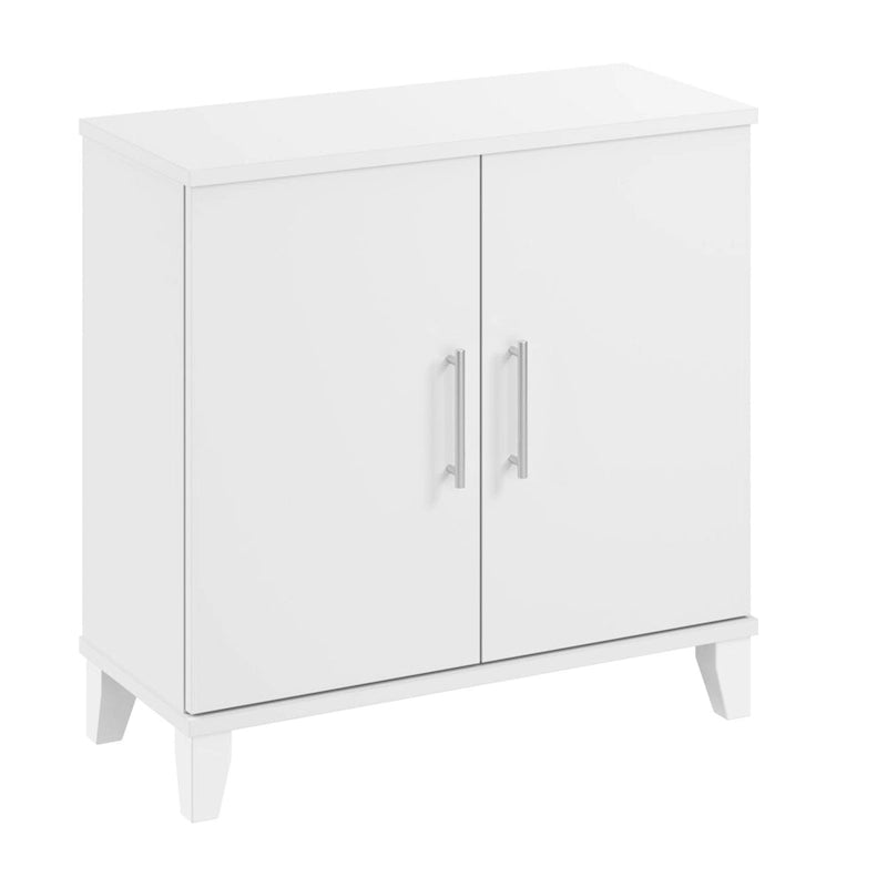 Small Storage Cabinet with Doors & Shelves, Adjustable Interior & Wall-Mountable