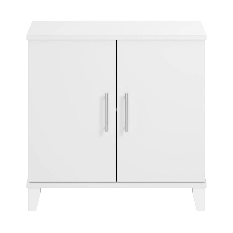 Small Storage Cabinet with Doors & Shelves, Adjustable Interior & Wall-Mountable