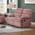 Velvet Tufted Recliner Loveseat with Plush Arm Pillows