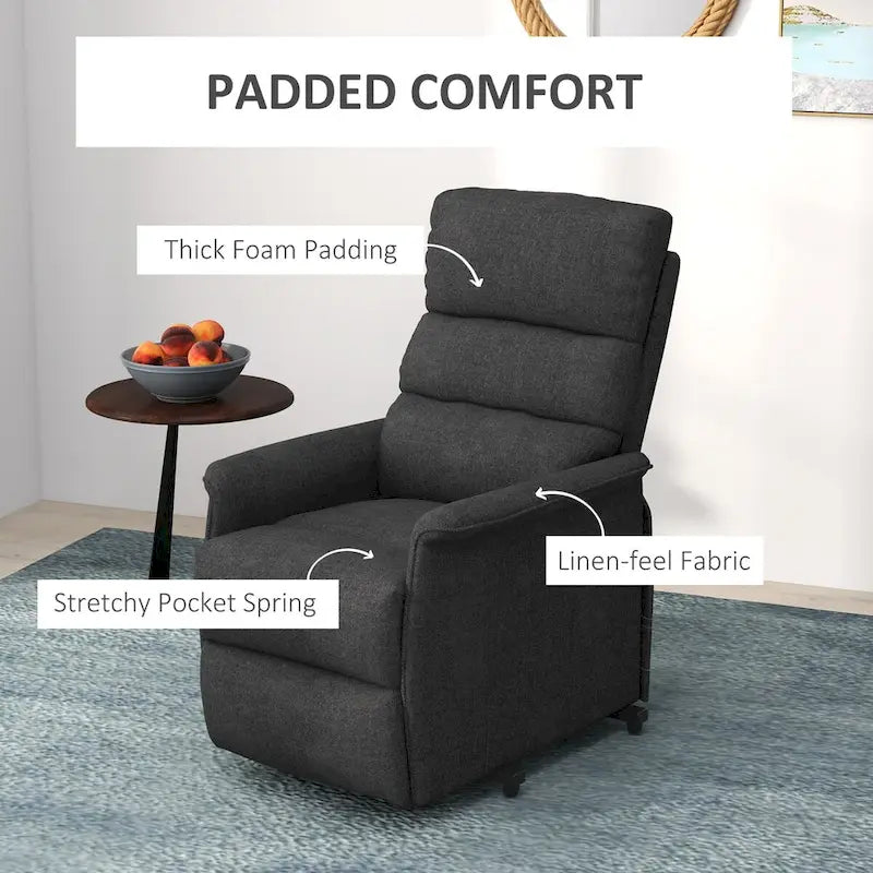 HOMCOM Power Lift Recliner Chair for Elderly, Easy Assembly, Fabric Lift Chair with Remote Control, Side Pockets for Living Room
