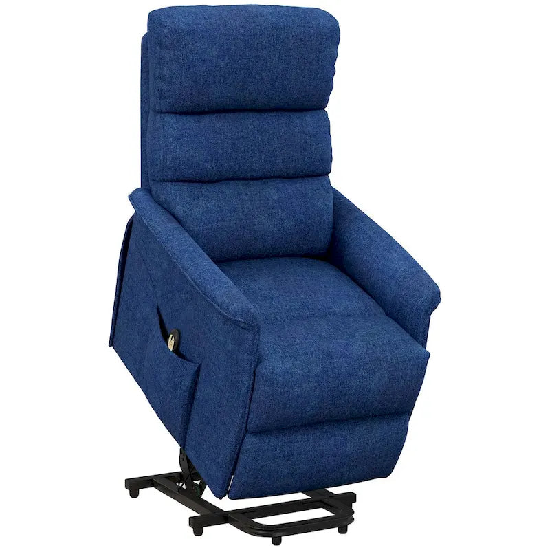 HOMCOM Power Lift Recliner Chair for Elderly, Easy Assembly, Fabric Lift Chair with Remote Control, Side Pockets for Living Room